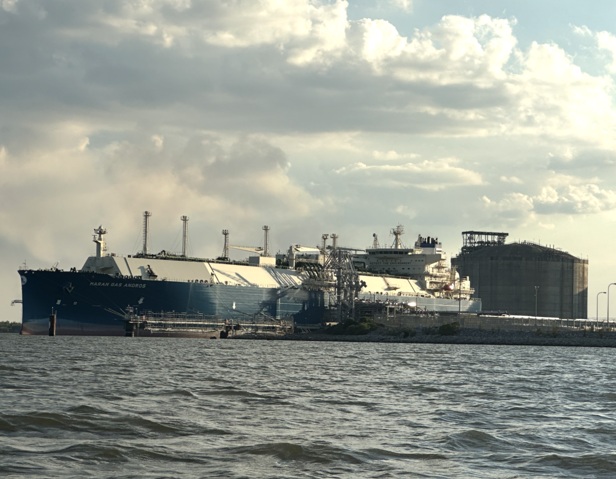 LNG tanker loading in Louisiana